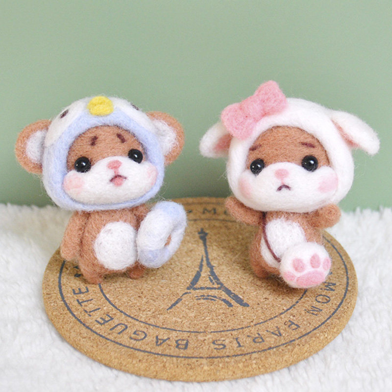 Wool felt wool felt hamster mouse handmade diy material bag original design student gift Christmas New Year