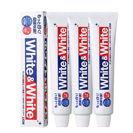日本原装 Lion 狮王 white美白牙膏150g*3支