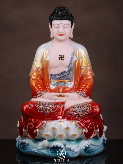 Tathagata Buddha statue Sakyamuni Buddha statue white marble Amitabha Medicine Buddha ornaments home worship Buddha