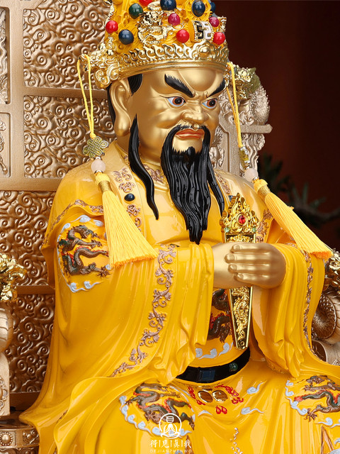 Long Wuye God Statue Guangji Dragon King God of Wealth Statue Painted Fifth Master Statue Wutai Mountain Resin God of Wealth God Real Body Ornament