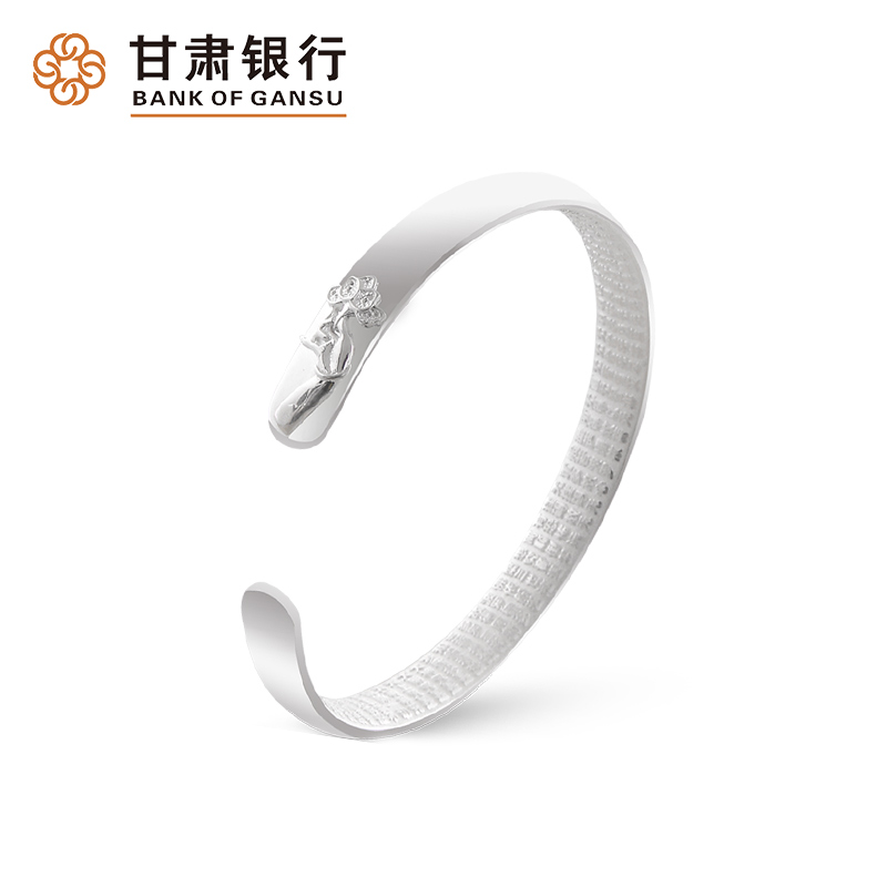 Gansu Bank 999 foot silver bracelet heart language heart language Heart Sutra silver bracelet inner carved heart channel embossed mirror sand surface craft new products