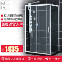 Bird shower room Square L shape must be moved custom bathroom tempered glass toilet partition door bath room