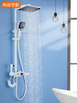 Digital display thermostatic white shower set home all copper bathroom hanging wall shower shower
