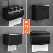Punch-free roll paper holder toilet 304 stainless steel toilet for mobile phone toilet paper holder nail-free toilet tissue box