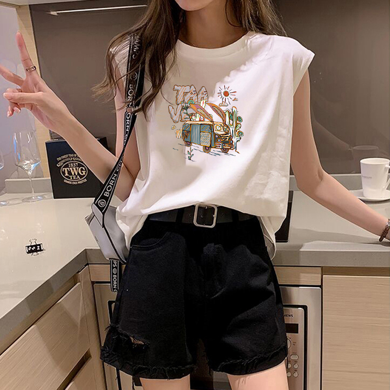 Summer New Style Sleeveless Vest T-Shirt for Women, Pure Cotton, Stylish, Age-Reducing, Inner Layer, Sleeveless Top