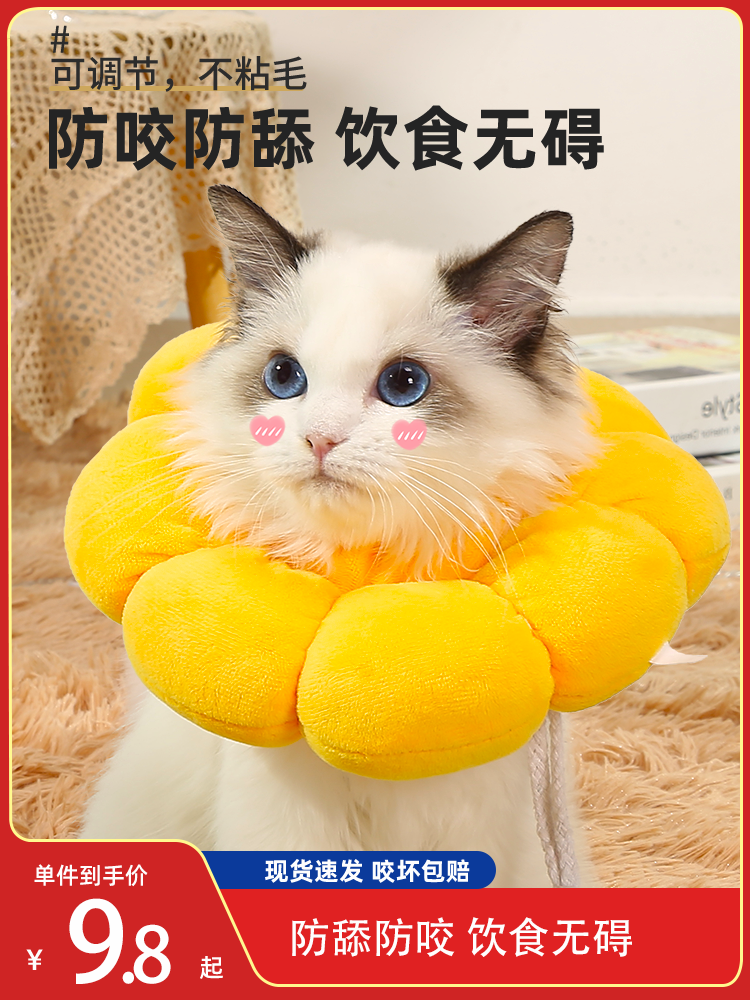 <!--伊丽莎白圈猫绝育项圈防舔除跳蚤英短猫咪脖圈颈圈头套狗宠物用品-->