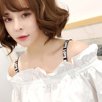 Bra strap new printed English letter double shoulder strap one-collar underwear strap bra strap sexy versatile