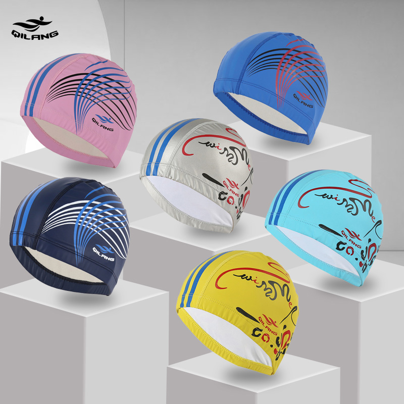 Surfers Swimming Cap Woman Waterproof without Le Head Fashion spa gear Nursing hair Long hair Men's adult PU swimming cap Large number
