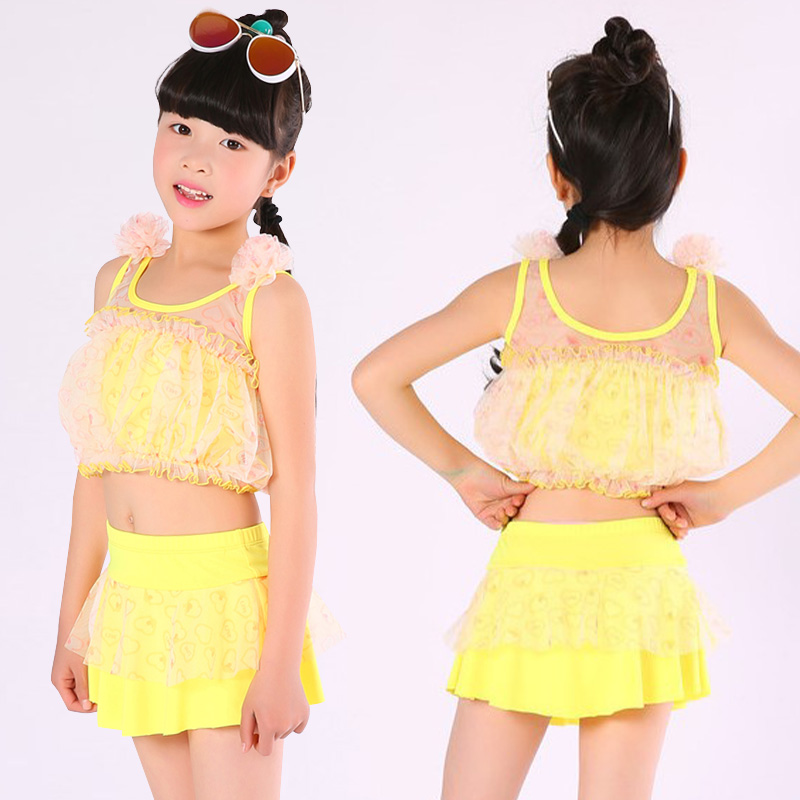 Skirt big boy swimsuit Korean Princess middle child split skirt style Foreign style student 12-14 year old summer children's swimsuit
