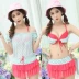Giải phóng mặt bằng áo tắm nữ bikini ba mảnh chia váy tam giác kích thước ngực thép tấm tập hợp áo tắm bán buôn đồ bơi nữ dài tay Bikinis
