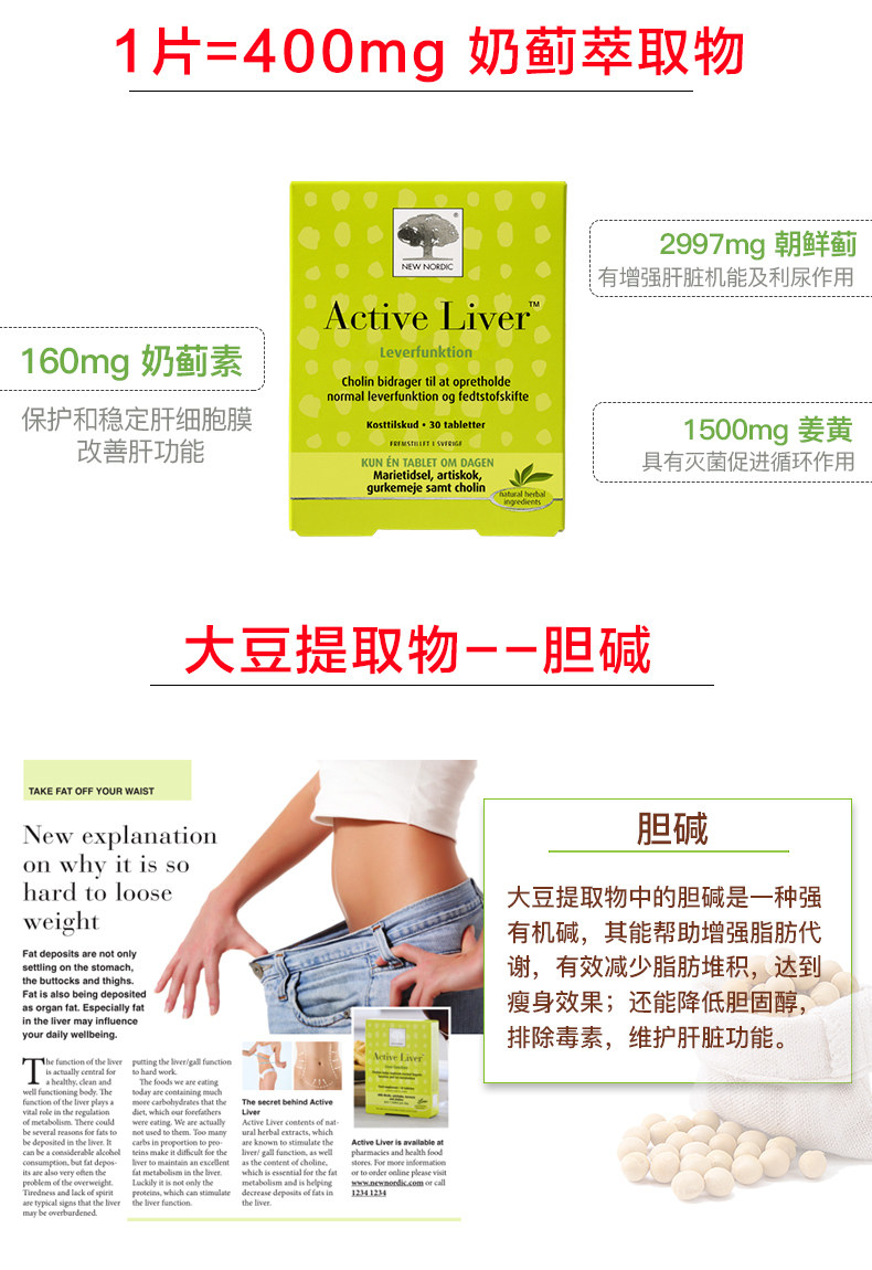 丹麦进口 NewNordic 奶蓟草解酒护肝精华片 30片 解酒护肝排毒 图6