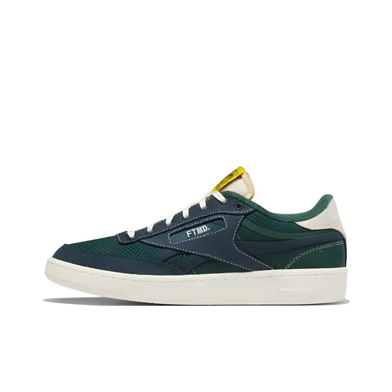 Reebok Non-Slip, Wear-Resistant, Lightweight, Low-Top Sneakers, Unisex, Green and White