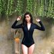 New wetsuit women's one-piece swimsuit long-sleeved trousers sun protection quick-drying slimming surfing drifting snorkeling swimsuit summer