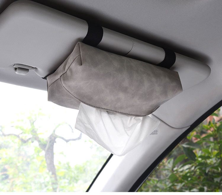 Car-Mounted Tissue Box, Creative Hanging Design for Car Sun Visor, Tissue Holder for Car Interior Decoration, Complete Collection of Car Accessories, Factory Wholesale