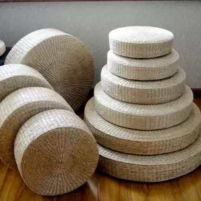 Straw thickened futon group tatami cushion round cushion meditation yoga cushion floating window cushion small round cushion enlarged
