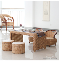 Japanese rattan tatami coffee table Low table Bay window table Balcony tea table Zen windowsill Solid wood tea table Kang table