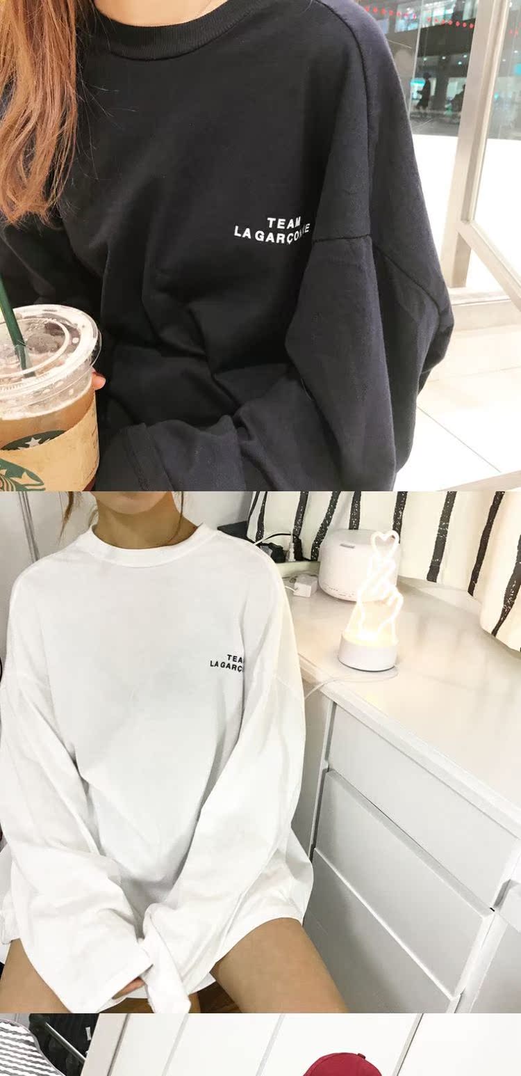Áo thun nữ in hip-hop thủy triều hàng đầu Harajuku bf gió sinh viên lỏng lẻo hoang dã áo thun nữ tay lỡ