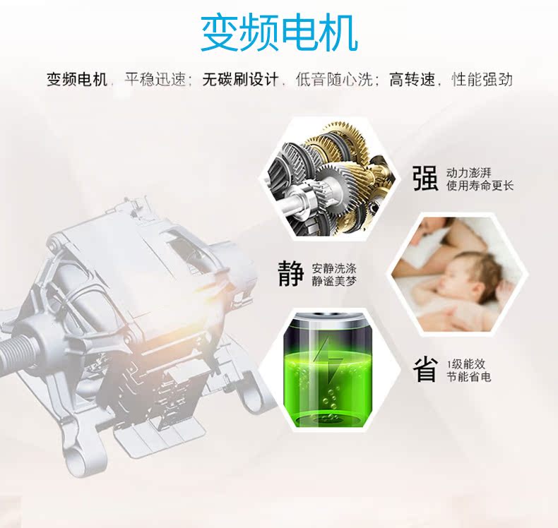 Chuyển đổi tần số trống máy giặt câm tự động hộ gia đình tám 8 kg KG tiệt trùng Máy giặt tự động Galanz - May giặt máy giặt 5kg