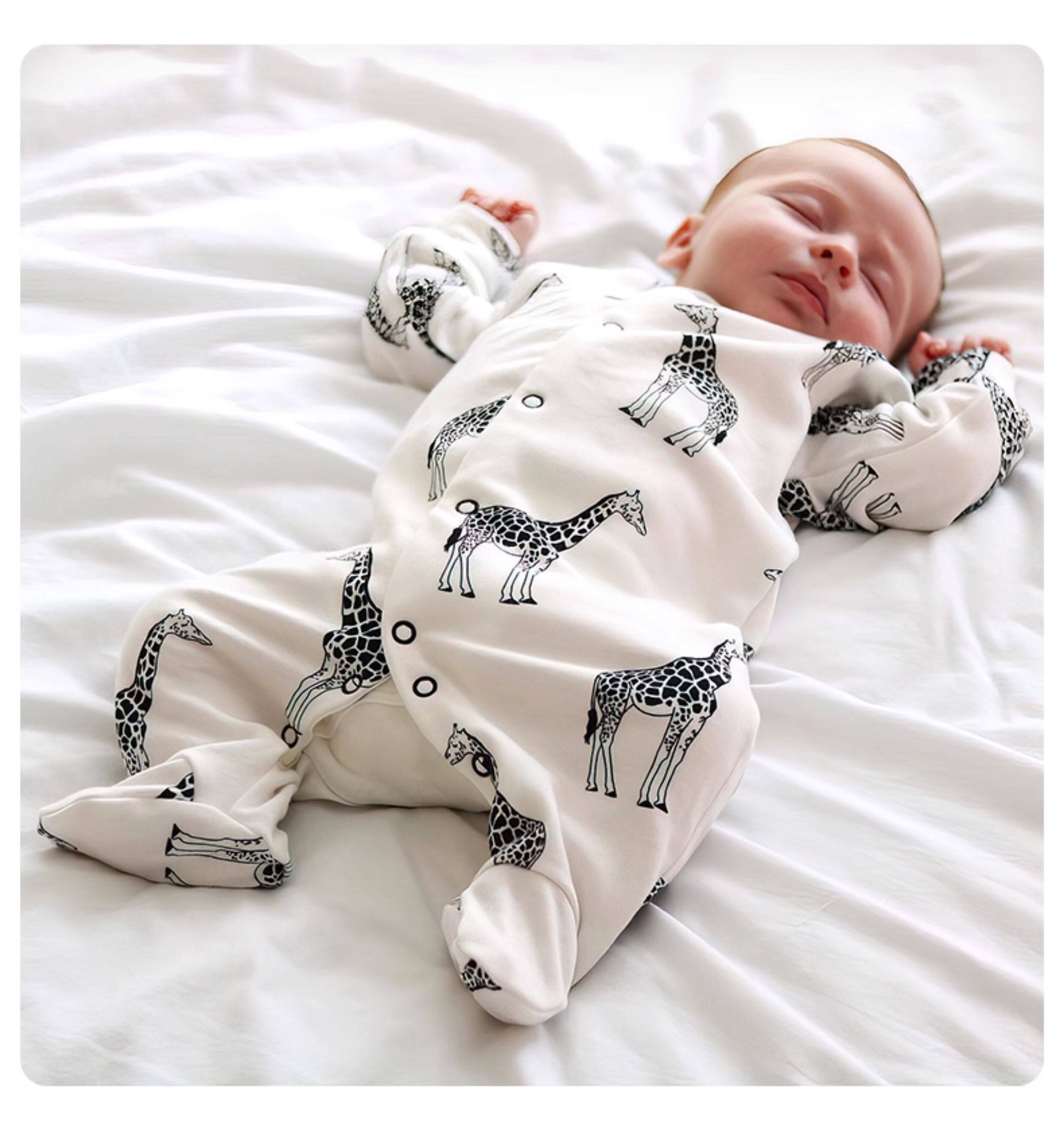 tinypeople婴幼儿包脚连体衣春秋可爱时髦小鹿印花宝宝开档外出服 — 8