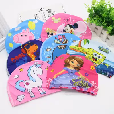Children's swimming cap girl boy cloth cartoon girl comfortable cute animal high elasticity baby child breathable
