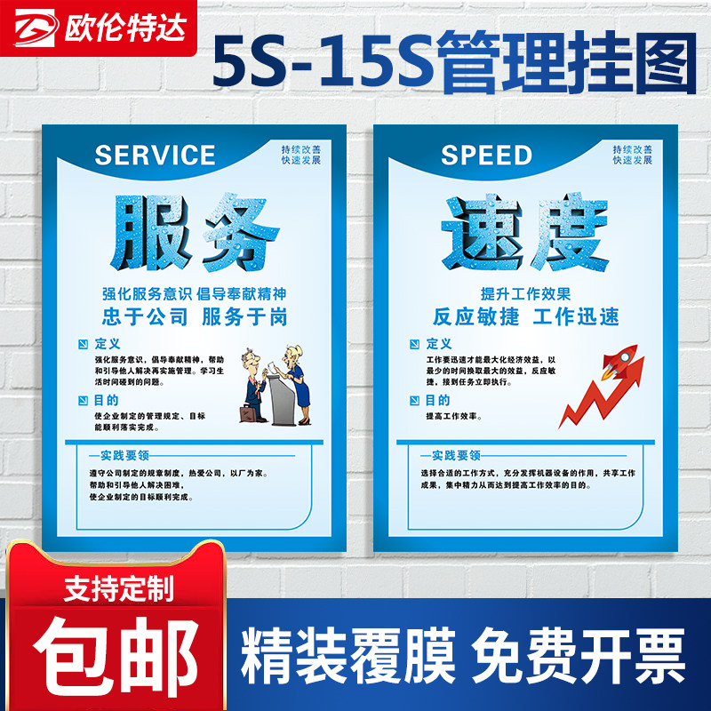 5S 6S 7S 8S 9S 10S manages safety production quality promotional slogan Lean production promotional poster Cultural placard factory workshop management wall