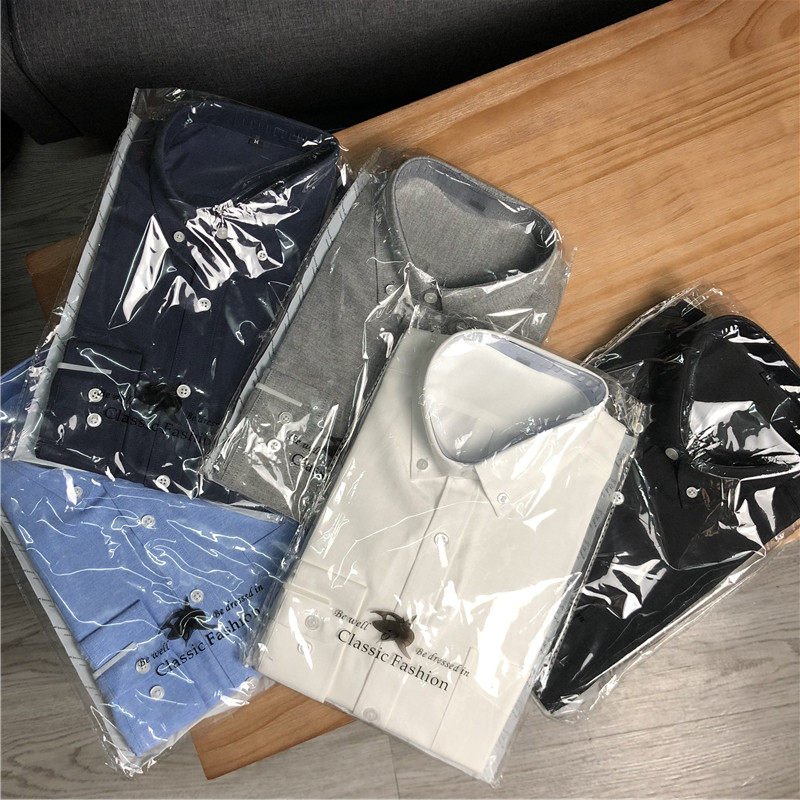Foreign Trade Men's Clothing High Branch Full Cotton Oxford Spun Men's Fall Business Casual Long Sleeve Shirt Sashimi Pocket Shirt 
