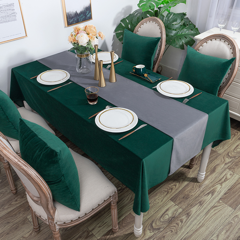 Nordic light lavish velvet table cloth art table flags American pure colour table cloth tea table Buins rectangular brief-Taobao