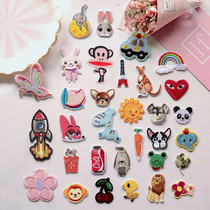 Children cartoon clothes patch cloth stickers down fashion decoration denim pants repair hole diy embroidery decals