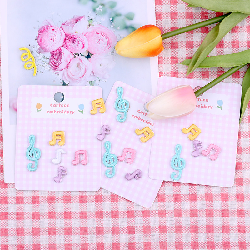 Note embroidery series Bags Coconut shoes Hand account mobile phone protective shell DIY decorative cloth stickers clothes pants hole stickers