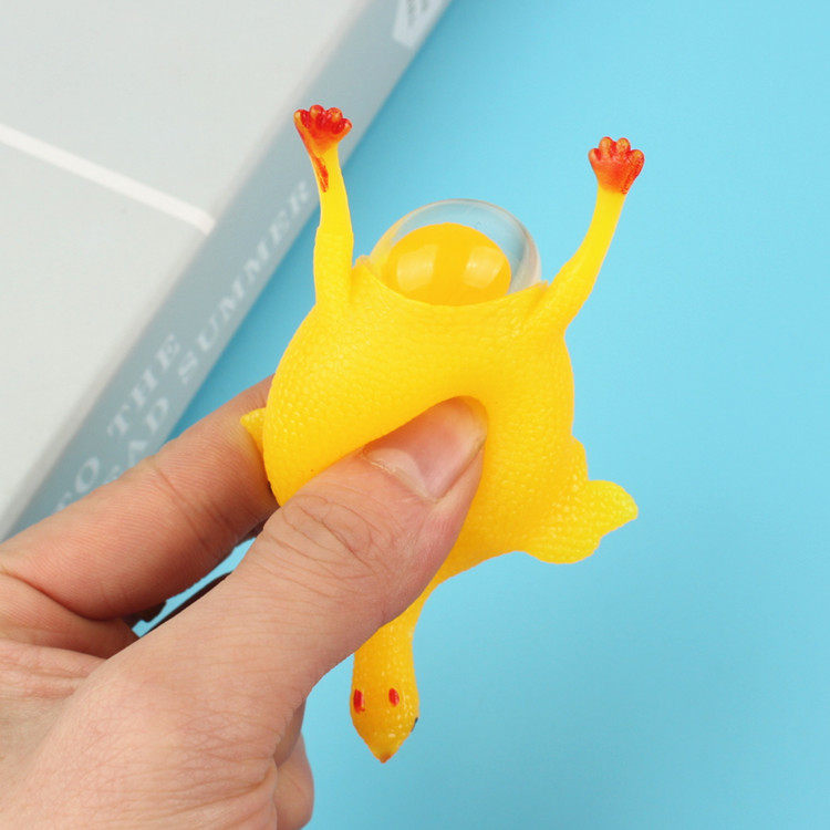 Under the layer chicken creative funny hair chicken key chain Whole person pinch music decompression funny small gift gift push