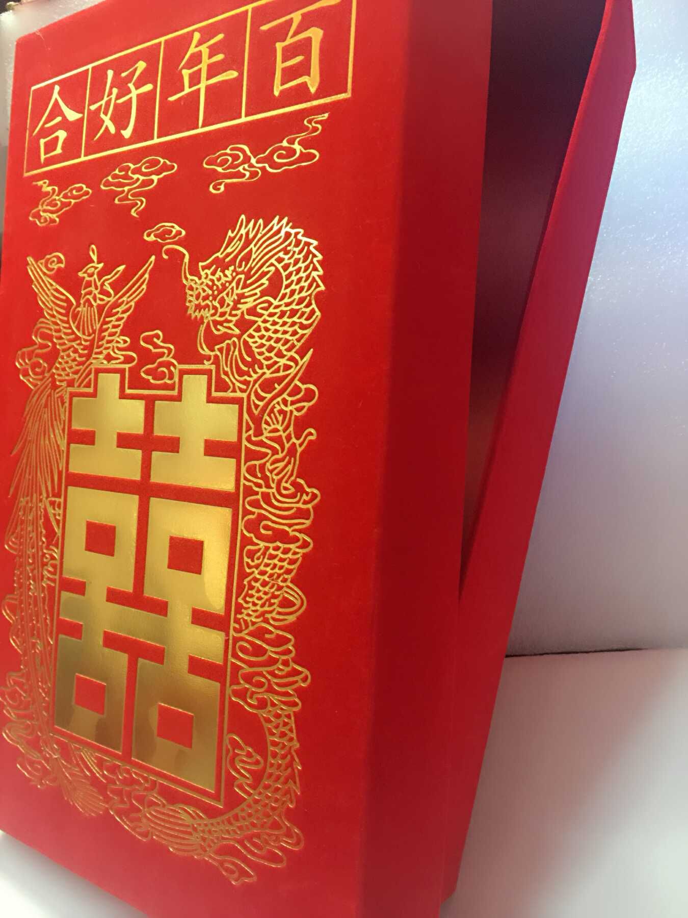 Wedding Gifts Gift Gift Box Men's Home Over Big Gifts Women's Home Hire Gold RMB100 thousand Boxes Red Flocking traditional Heqing