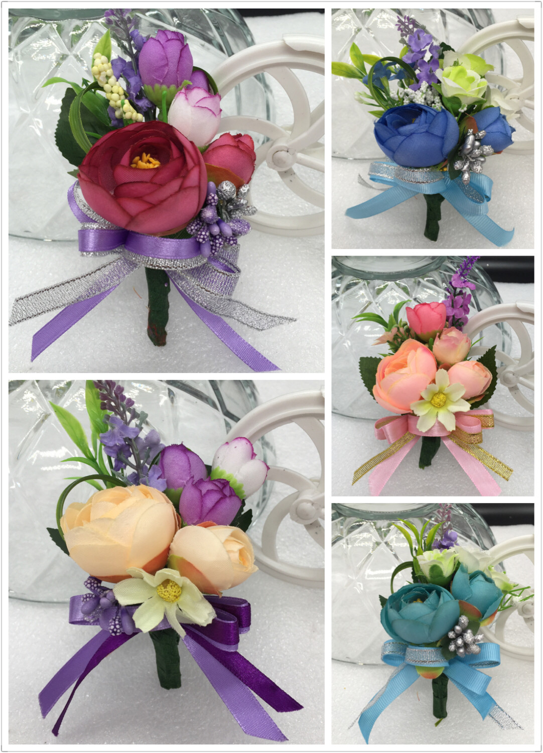 Corsage Wedding annual meeting Opening guests Simulation corsage Bride and groom Best man Bridesmaid Brother group corsage