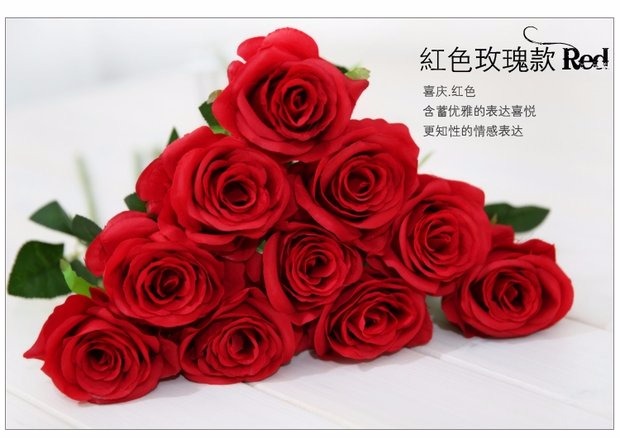 Mô phỏng bó hoa hồng trong nhà 绢 hoa giả hoa nhựa trang trí phòng khách hoa trang trí hoa đơn trang trí cắm hoa trang trí hoa - Trang trí nội thất decor phòng ngủ đơn giản