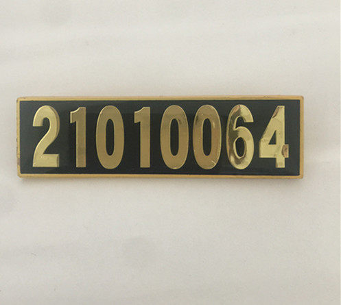 Professional customised metal chest number chest badge number plates