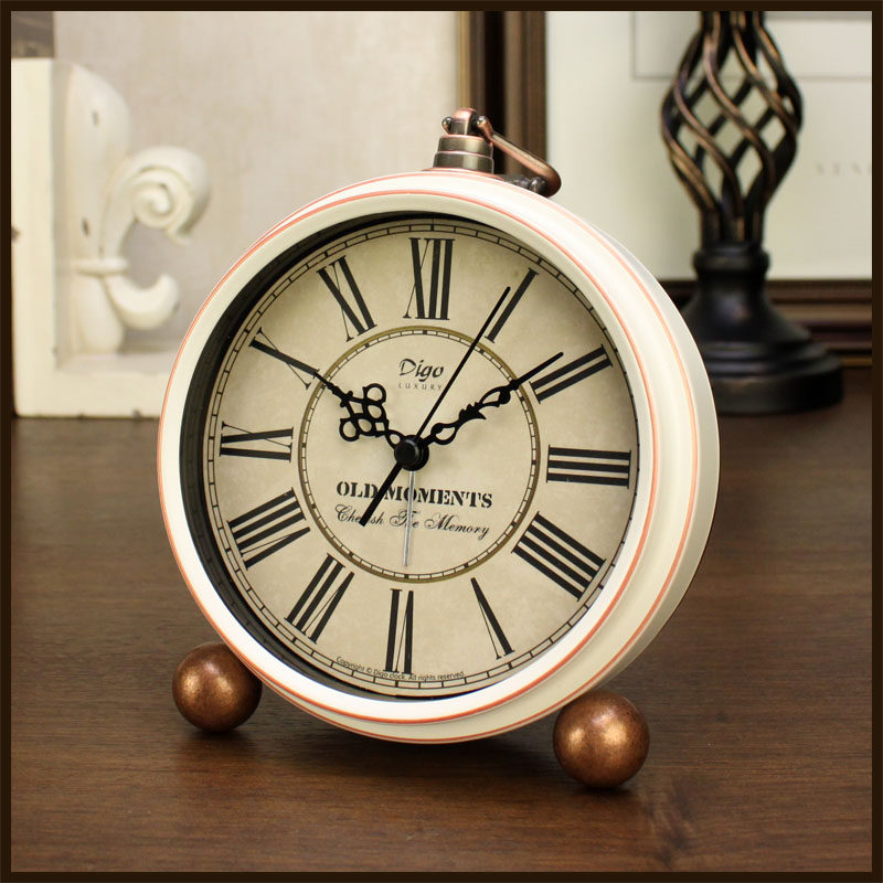 Clock Desktop Living Room Watch Swing Piece Desktop Retro Seat Clock Bedroom Cute Tametime Girl Mute Bedtime Alarm Clock