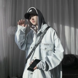 Джинсовая мужская осенняя куртка, парная одежда для влюбленных, джинсовый комплект с капюшоном, в американском стиле, изысканный стиль