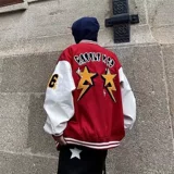 Бейсбольная осенняя форма, шерстяная тонкая куртка, парная одежда для влюбленных, в американском стиле