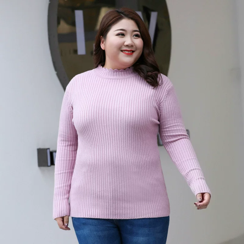 Demi-season knitted sweater, size, high collar