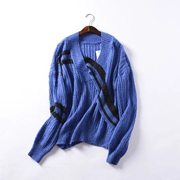 [] J 19 mùa thu Phụ nữ Hàn Quốc màu rắn dài tay len dày áo len ấm áp áo len lười