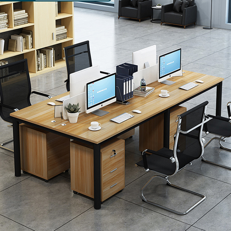 Staff Desk Four-Population Simple Modern Staff Desk and Chair Combination Screen Office Furniture