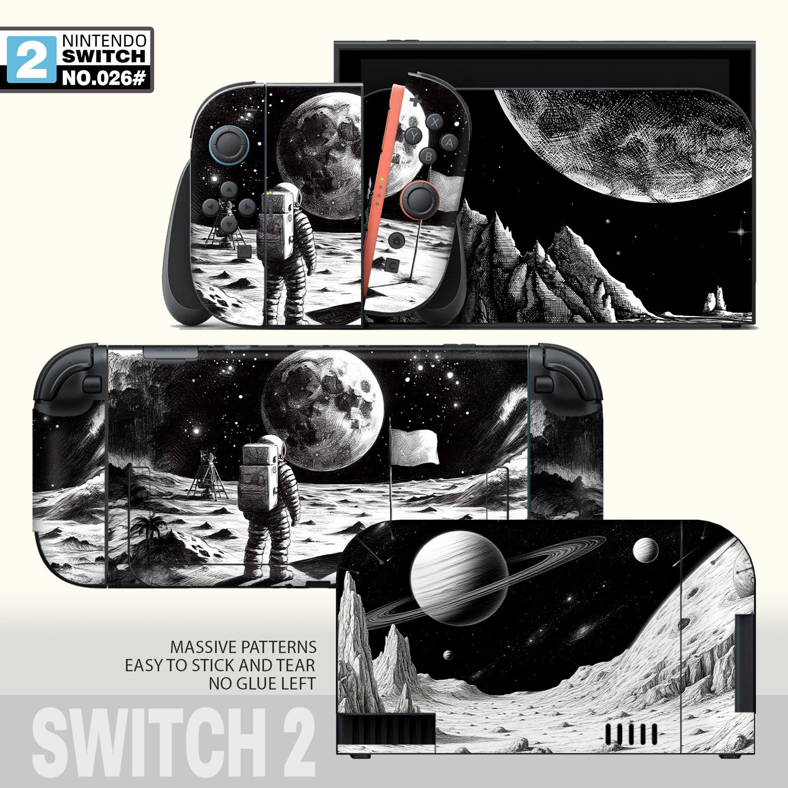 switch主机贴膜 适用二代任天堂游戏机贴纸痛贴磨砂ns2不留胶纸贴纸switch2代贴纸