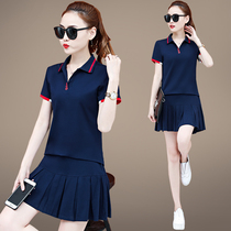 Summer skirt 2021 new two-piece dress foreign fashion Korean tide casual slim sports suit womens summer dress