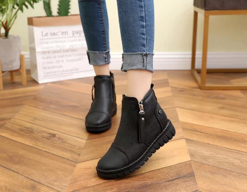 Giày cao cổ nữ mùa đông tăng cộng với giày nhung cotton Trẻ em lớn học sinh Giày nữ 40 cỡ lớn đế phẳng ấm mùa đông giày thể thao nữ chính hãng