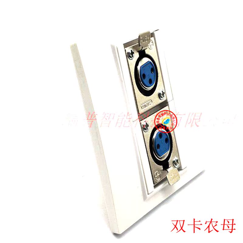 Type 86 Jalwhite mother Cannon socket 2 Cannon panels Big three-core microphone socket KTV microphone microphone wall plug