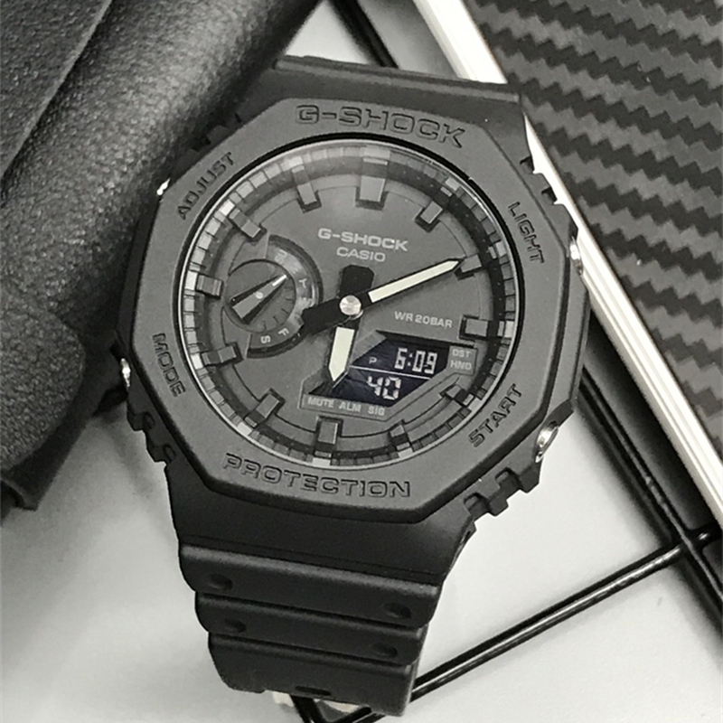Casio Octagonal Black Warrior Gshock Farm Oak Solar Watch for Men Ga2100 Gab2100