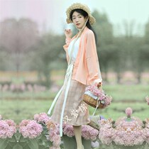 Hanfu for work wear (lacquered) female Song system Spin Skirt Plane Cuff to the flap Short-shirt Shahan Element Improved version commute