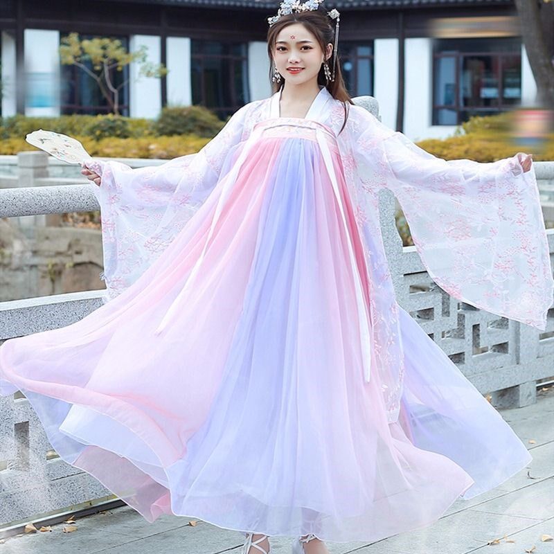 Han - suited women summer - dress Chinese female - sleeve dress summer dress suit