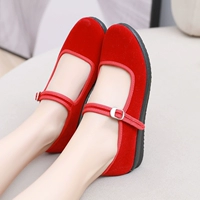 Один генерационный красный плоский каблук