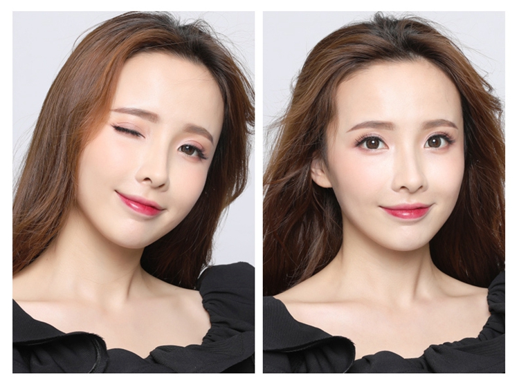 Kính áp tròng tháng tháng để ném 2 mảnh envie làm đẹp pha trộn máu châu Âu và châu Mỹ nữ đỏ với cùng một đoạn rung động đường kính lớn Li sương mù - Kính đeo mắt kính lens cận