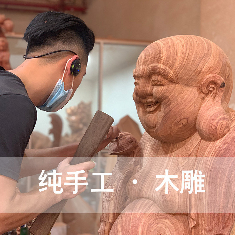 Taihang Cliff Bergen Sculpture Pendulum Piece Wood Tree Root Log Guan Male Wood Sculpture Pendulum Mass Refo Sculpted Handicraft Swing Decoration